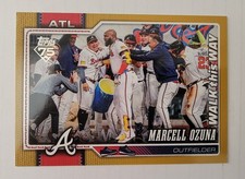 Topps Series 1 Celebrations Marcell Ozuna Walk This Way gold 18/50 Braves SSP