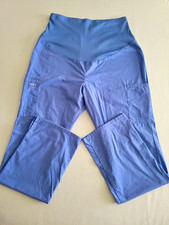 Cherokee Workwear Women  s L Blue Solid Knit Scrub Pants Polyester Blend WW220T