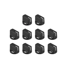 10Pcs 6.4mm Shaft Hole Guitar Effect Pedal Knobs Pointer Control Set Black