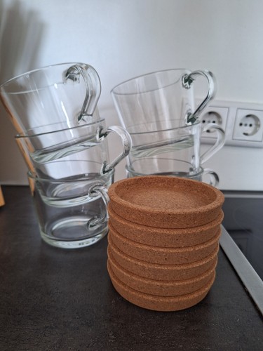 Ikea 365+ Becher 50cl 0,5l mit Untersetzern - 6 Stück - Bild 2 von 3