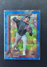 2025 Topps Chrome Blue Cracked Ice-Yilber Diaz #8 (RC)