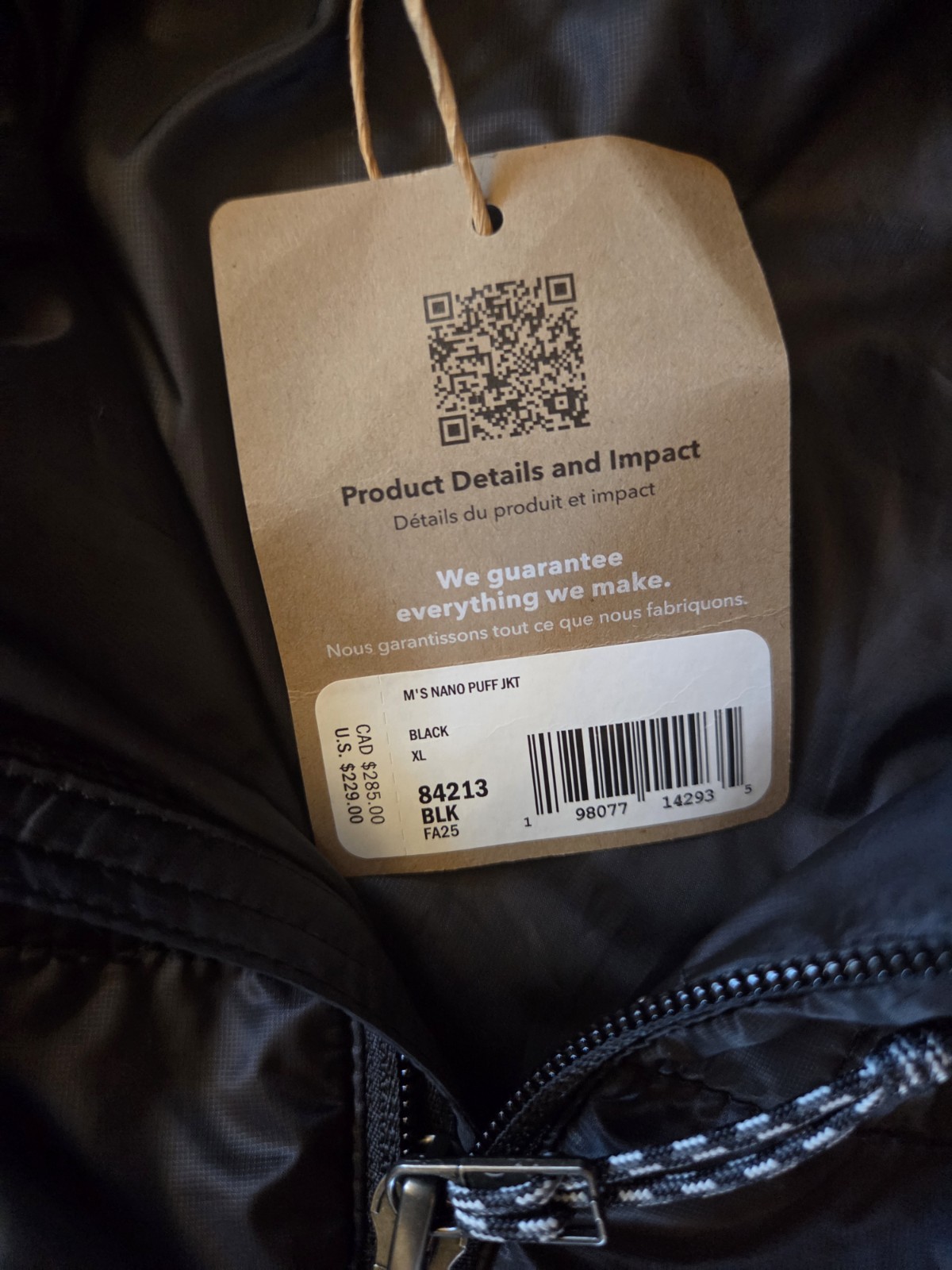 New Patagonia Mens Extra Large XL Black Nano Puff Quilted Jacket Coat thumbnail 9