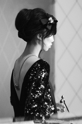 strapless open back dress Estee Couture Chanel