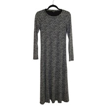 Express Dress Women's S Black & White Maxi Long Sleeve