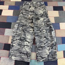 Denim Studio Baggy Cargo Jeans Men's Gray Camouflage Wide Leg Utility - Medium