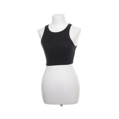 Zara, Crop Top, Größe: M, Schwarz, Einfarbig, Rippenstrick, Damen #bPI