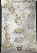 Vintage Smokey The Bear Poster Bird Nest 1980’s  Residential Area Kitschy