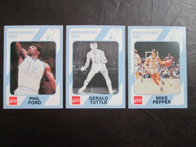 Three Coca Cola Collegiate North Carolina Tar Heel Basketball Cards - See Below