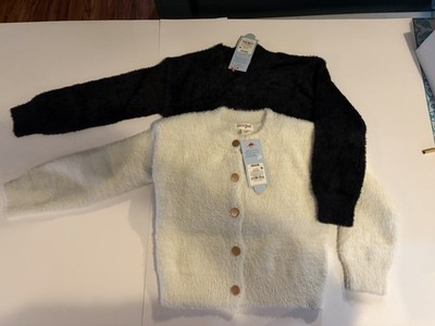 CAT&JACK GIRLS FUZZY BUTTON UP SWEATER TOP SET OF TEO SIZES 4T/5T