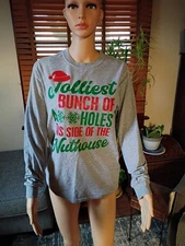 Uni-sex Size Adult Small Funny Christmas Long sleeve Tshirt 