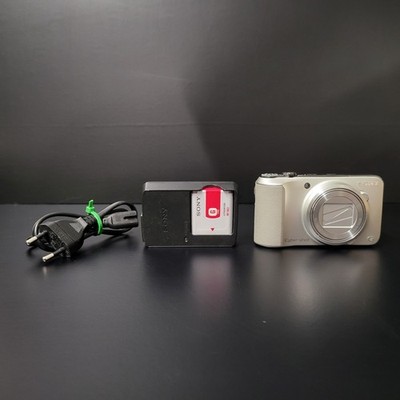 Sony Cyber-shot DSC-HX10V 18,2MP 16x Zoom Digitalkamera Weiß Silber geprüft