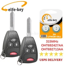 2X Remote Control Key Fob for Jeep Grand Cherokee Liberty Commander OHT692713AA