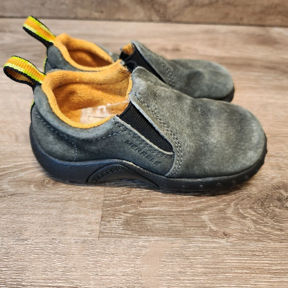 Merrell Jungle Moc Jr Shoes Infant Toddler 6 Slag Gray Suede Slip On Moccasin - Image 3 of 4