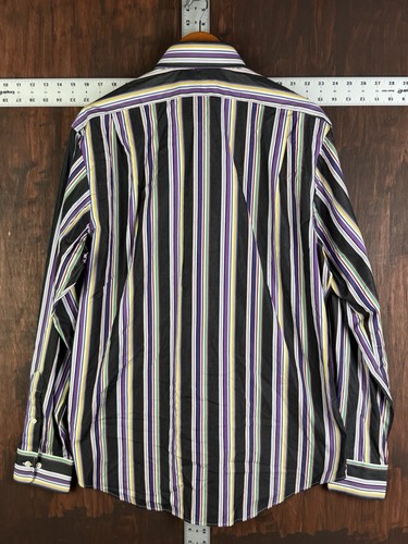 Polo Ralph Lauren Regent mehrfarbig gestreiftes Langarmhemd Vintage Herren Large - Bild 6 von 6