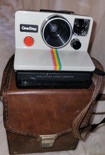 Vintage Polaroid 1 Step Land Camera / Old Carrying Case 2 Flashes Un Tested 