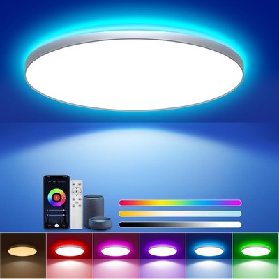 LED Deckenleuchte Dimmbar 36W Ø30cm RGBIC Fernbedienung Alexa