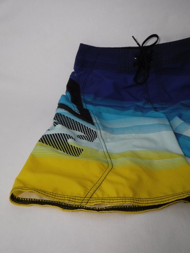 Billabong Platinum X Stretch Neon Yellow Blue Kid Surfboard Shorts Size 25 x 8"L - Picture 3 of 12