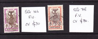 Martinique. SG 78 FU. cv $70 SG 106 FU. cv $30. L8260
