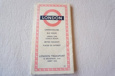 Nov 1958 1959 London Transport Underground Bus & Underground U-Bahn Karte