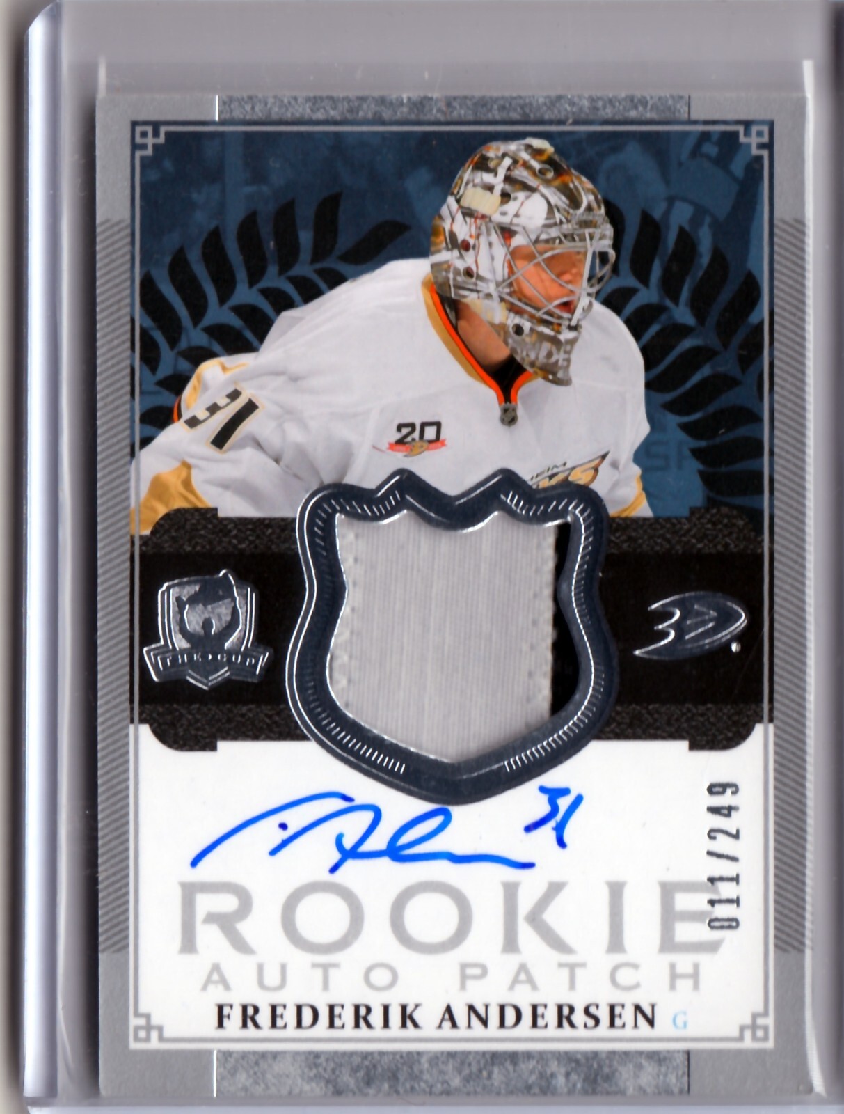 2013/14 THE CUP Frederik Andersen PATCH AUTO AUTOGRAPH ROOKIE RC LOGO /249 CANES