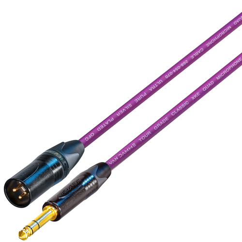 Starquad Van Damme Neutrik 1/4" TRS Jack a Hombre XLR Negro Oro Plomo Balanceado - Imagen 9 de 11