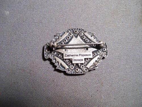 VINTAGE 1950's-1960's WOMENS CATHERINE POPESCO FRANCE ART-DECO ORNATE BROACH - Picture 2 of 2