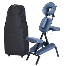 Master Massage PROFESSIONAL� Massage Chair Package with Wheeled Case, Royal Blue