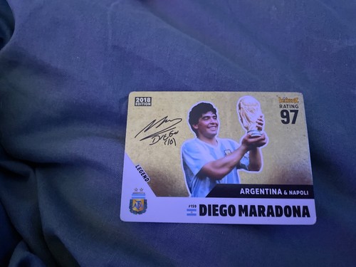 signed maradona card