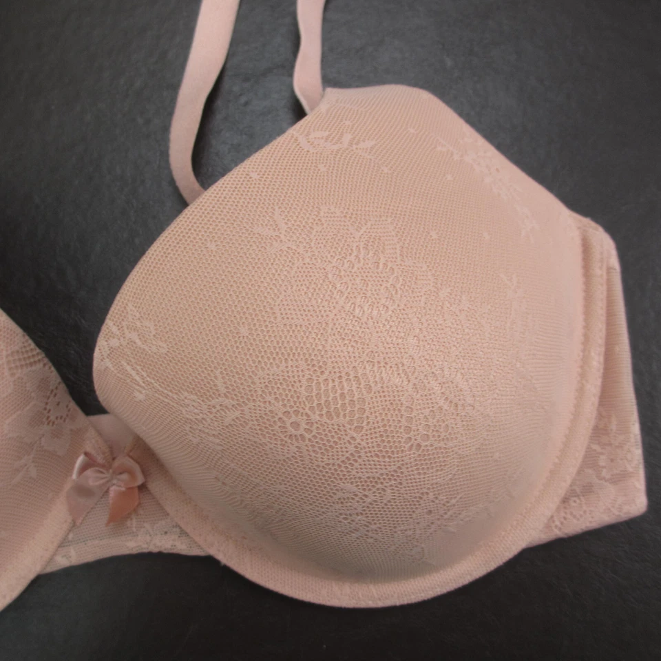 Sutiã Gilligan & O'Malley 34D laranja renda acolchoada com aro fecho ajustável atrás - Imagem 4 de 4