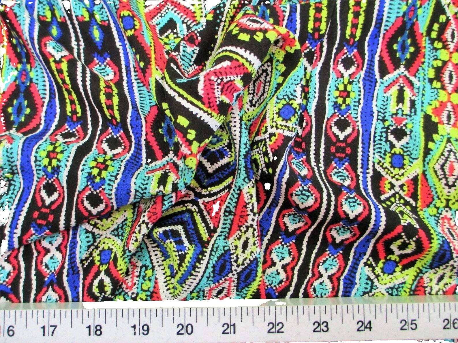 Tela de Rayón étnico multicolor