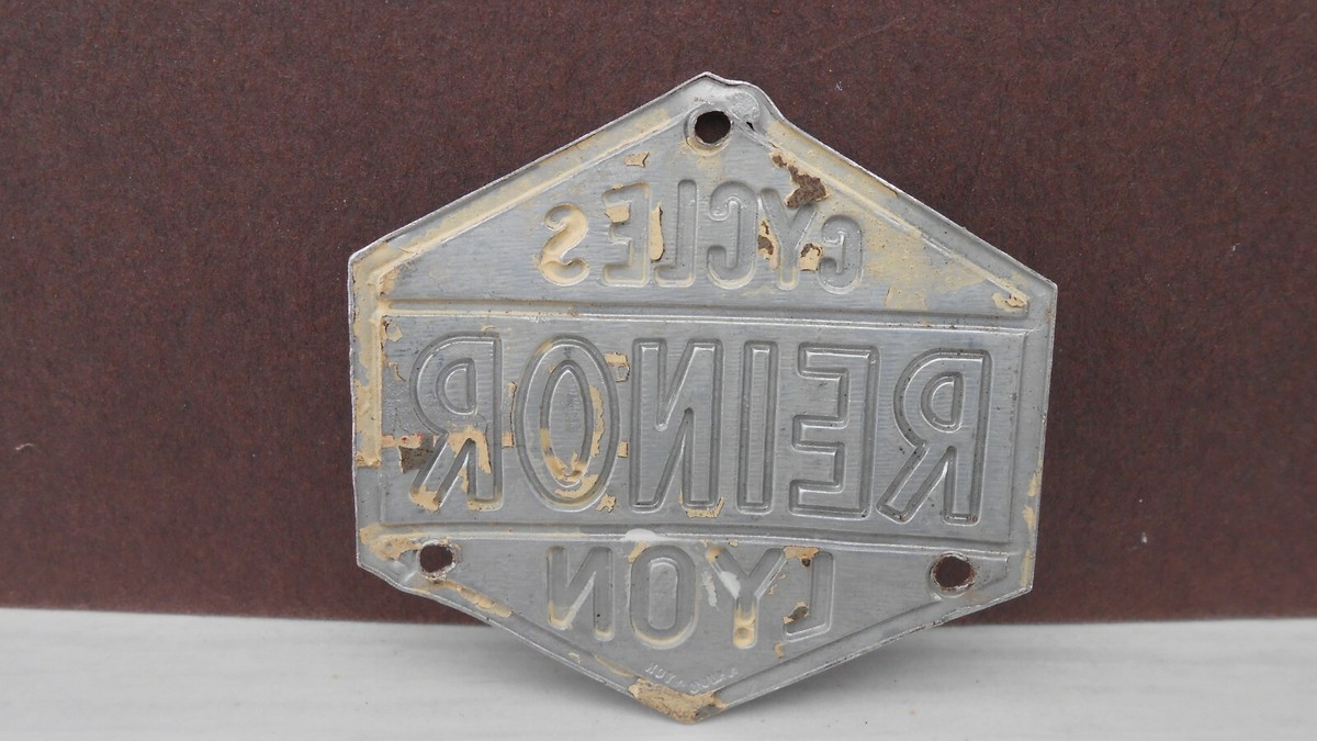 Ancienne plaque de vélo / Marque Reinor / Lyon / Collection