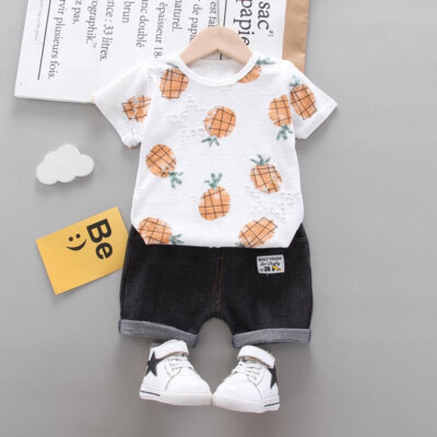Baby Jungen Kleinkind Ananasdruck Outfits Kleidung UK
