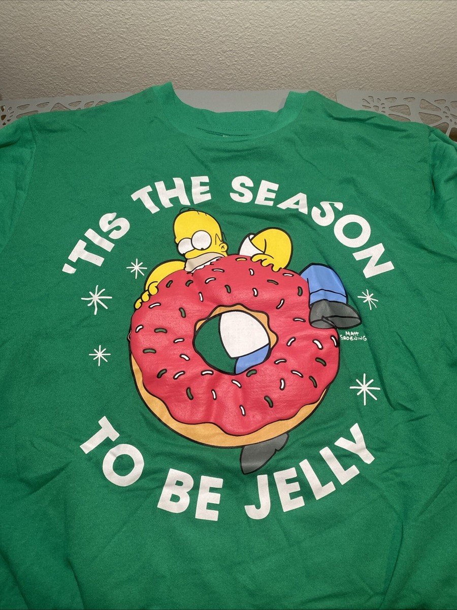 XL The Simpsons Men Sweatshirt Green Homer Simpson Tis The Season