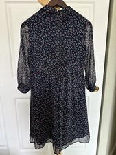 Uniqlo Midi Dress XS Multicolor Womens Flare Floral Elastic Waist Feminine Mesh