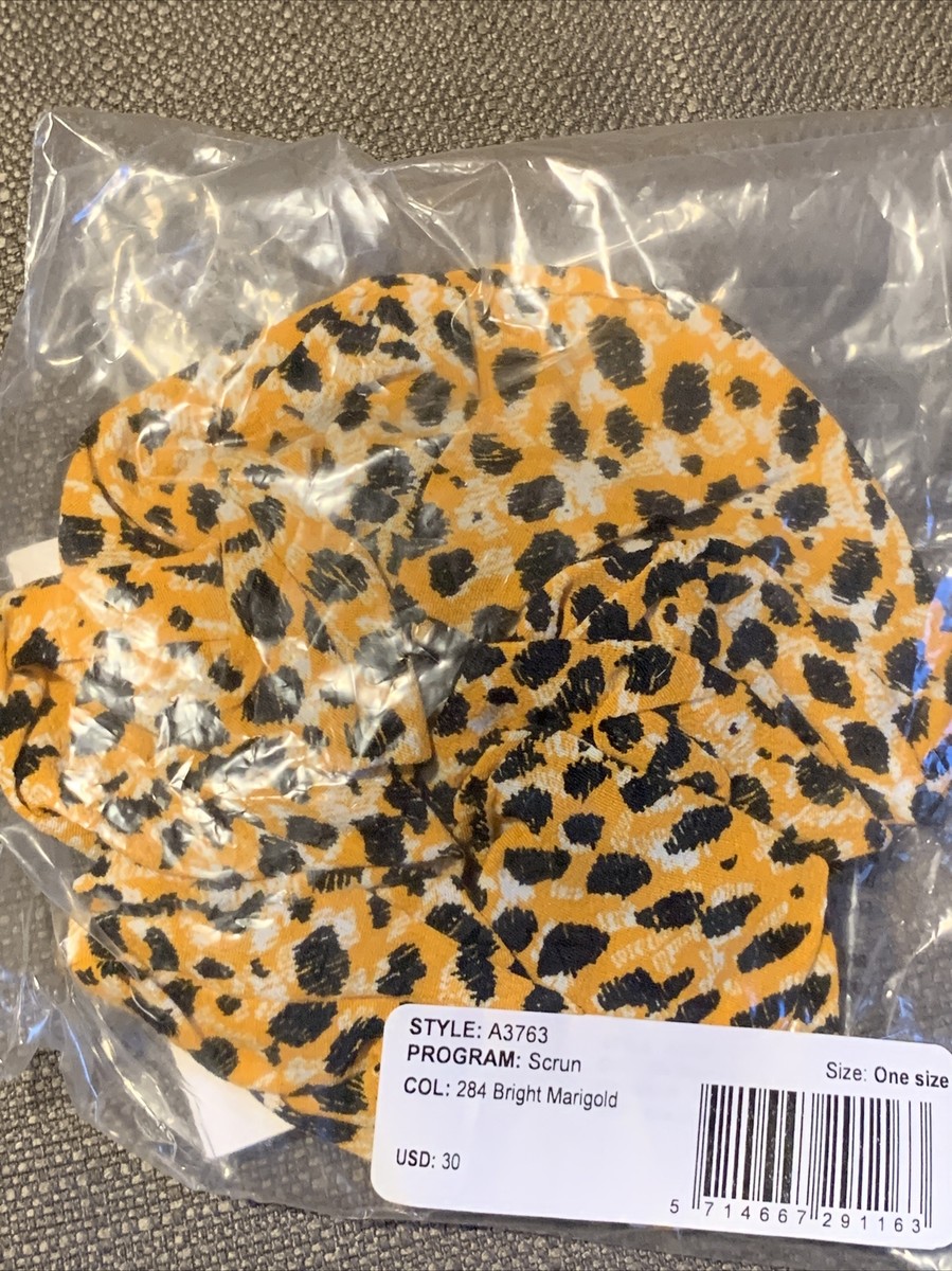 s GANNI Leopard Printed Scrunchie Gold Black Spotted One
