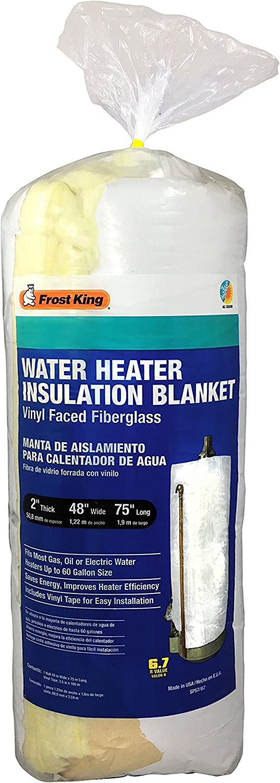Frost King SP57/67 All Season Water Heater Insulation Blanket, 2u0026#034;  Thick X 48u0026#034; X | eBay