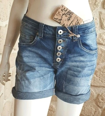 Short bleu avec ourlets neuf taille S marque Denim étiqueté à 36€ (or2) - Photo 1/4