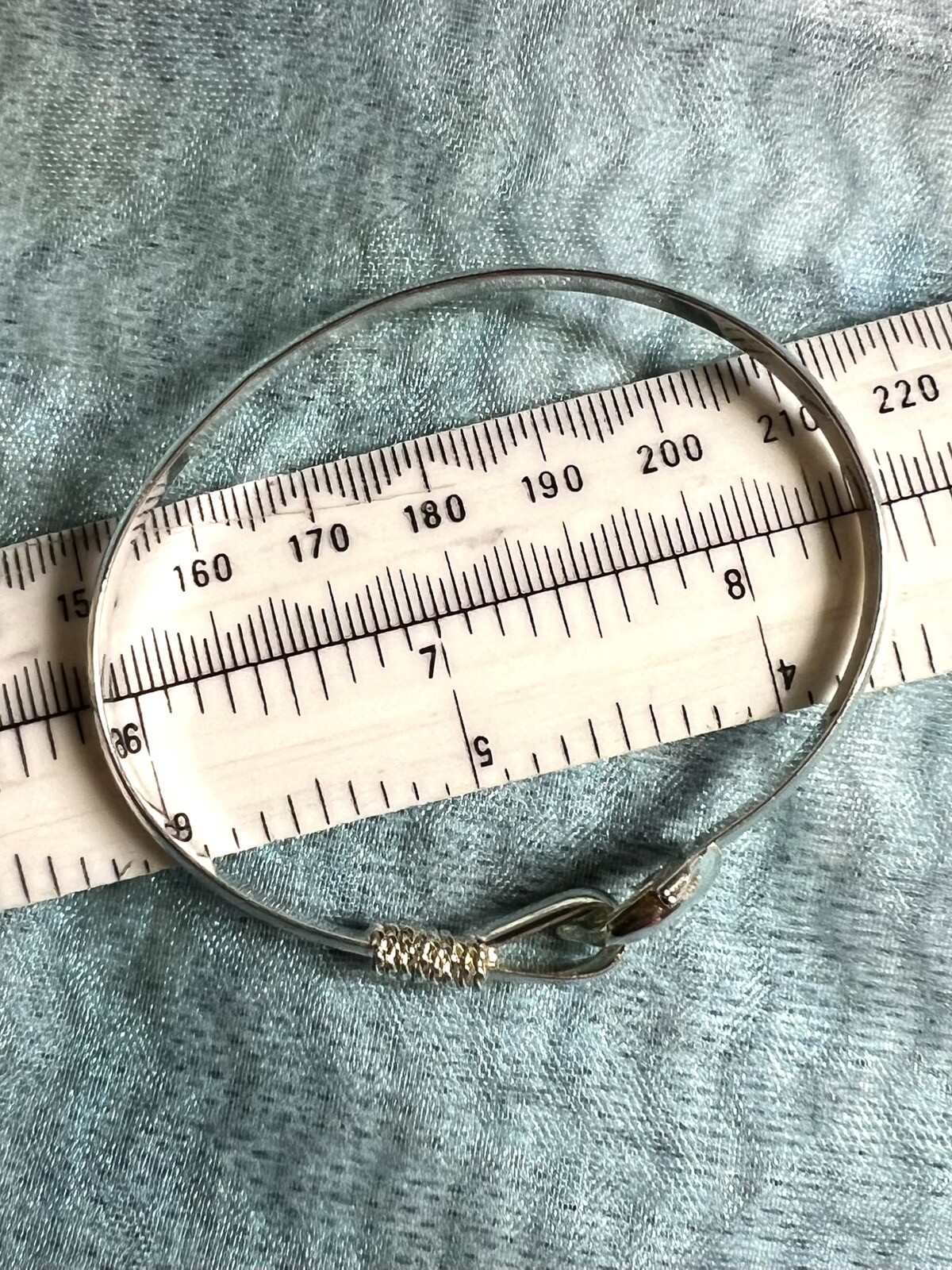 925 solid Sterling silver Dolphin Design Bangle 6… - image 4