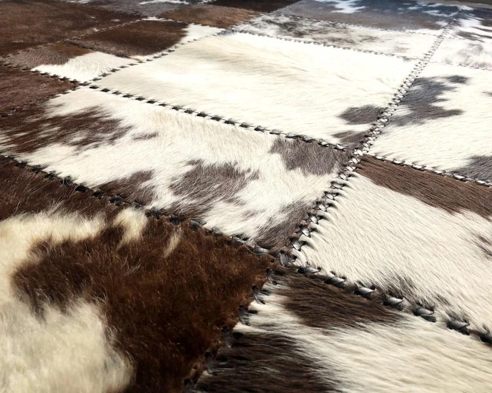 New Handmade Genuine Cowhide PatchWork Rugs Cow hide Carpet Living room Area Rug - Image 4 of 4