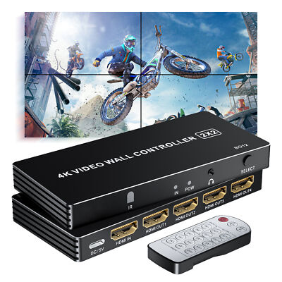 2x2 HDMI Video Wall Controller Processor Multi Video Screen Processor Switcher