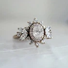 3CT Oval Cut Lab Created Diamond Women's Engagement 14K Rose Gold Finish Ring