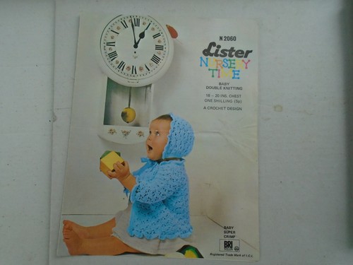 Original Vintage LISTERS STRICK- & HÄKELANLEITUNG FÜR EINEN MANTEL & MÜTZE