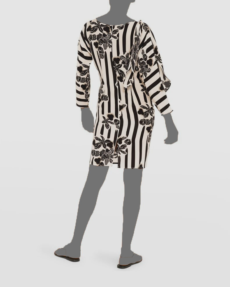 $600 Jaline Women's Black White Freya Short Silk Dress Size Large image 2