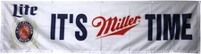 MILLER LITE Beer Flag It'S Miller Time 2X8Ft Banner Man Cave