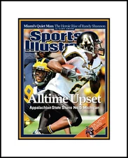 APPALACHIAN STATE MOUNTAINEER UPSETS MICHIGAN MATTED PIC OF SPORTS ILLUS COVER