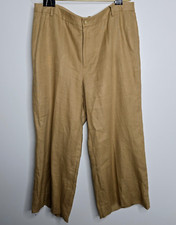 Ralph Lauren Pants Womens 16 100 Linen Wide Leg Trouser Pants Career Cropped