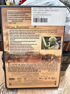 STAR WARS EPISODE II - ATTACK OF THE CLONES WIDESCREEN EDITION DVD
