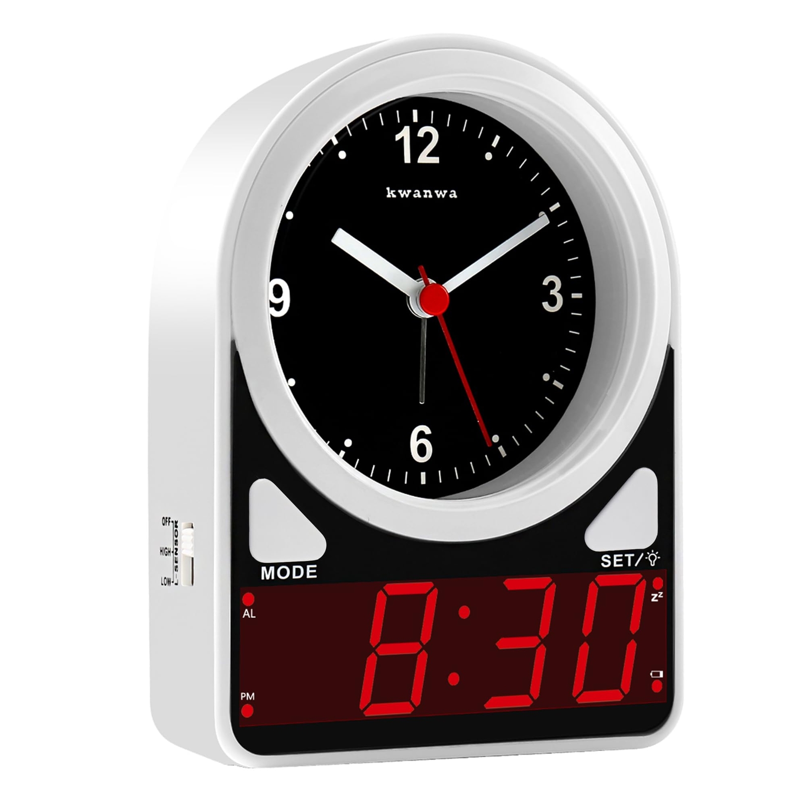 Alarm Clock Analog Clock & LED Digital Clock Slient Clock Light Sensor LED Cl...-image