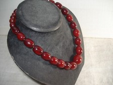 COLLIER  Cherry Amber  BAKELITE  Ancien - 63,7 g