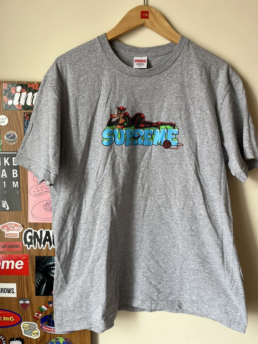 SUPREME CATWOMAN TEE/ HEATHER GREY SIZE MEDIUM FW22